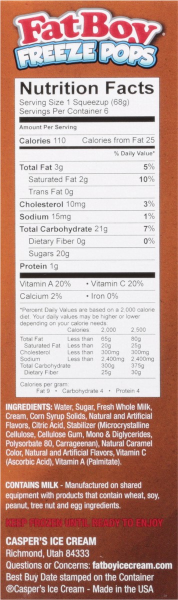 slide 12 of 13, Fat Boy Root Beer Float Freeze Pops 6 - 3 fl oz Squeezups, 6 ct