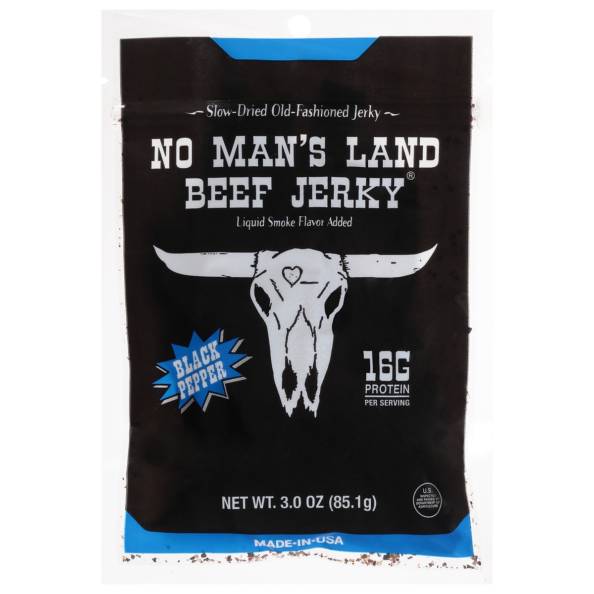 slide 12 of 13, No Man's Land Black Pepper Beef Jerky 3.0 oz, 3 oz