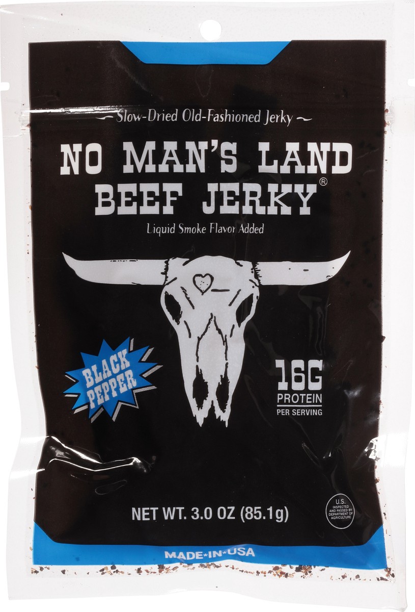 slide 13 of 13, No Man's Land Black Pepper Beef Jerky 3.0 oz, 3 oz