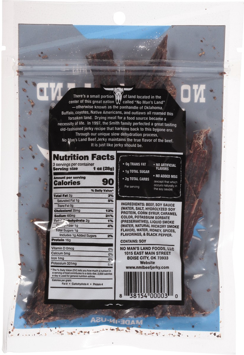 slide 8 of 13, No Man's Land Black Pepper Beef Jerky 3.0 oz, 3 oz
