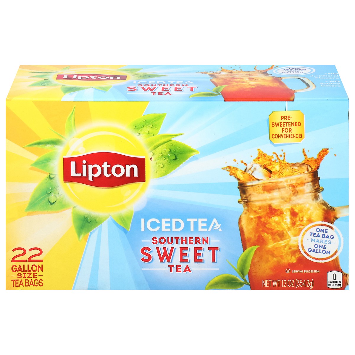 slide 1 of 3, Lipton Southern Sweet Iced Tea 22 Gallon Size Tea Bags, 22 ct