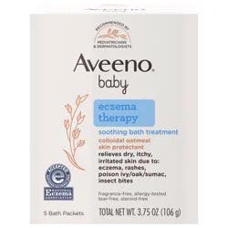 Aveeno Baby Eczema Therapy Soothing Bath Treatment, Oatmeal, 5 ct