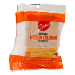 Bashas' Deli Style Medium Cheddar Sliced Cheese, 10 ea