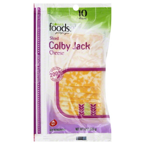 slide 1 of 1, Lowes Foods Slices Colby Jack Cheese, 8 oz