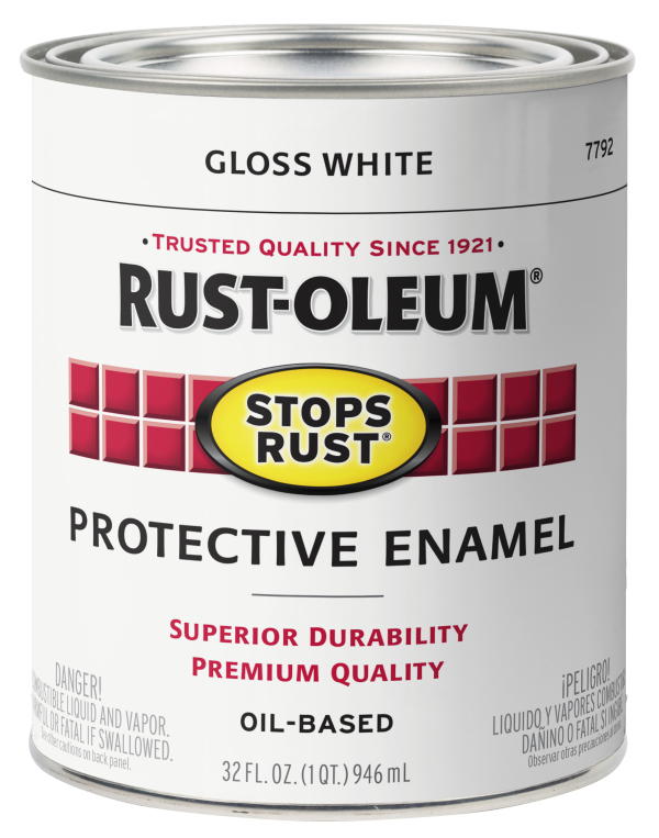 slide 24 of 25, Rust-Oleum Stops Rust Protective Enamel Paint 7792502, Quart, Gloss White, 1 qt