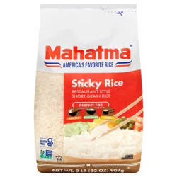 Mahatma Sticky Rice, Short Grain White Rice, Gluten Free Rice, Uncooked Rice, 32 oz