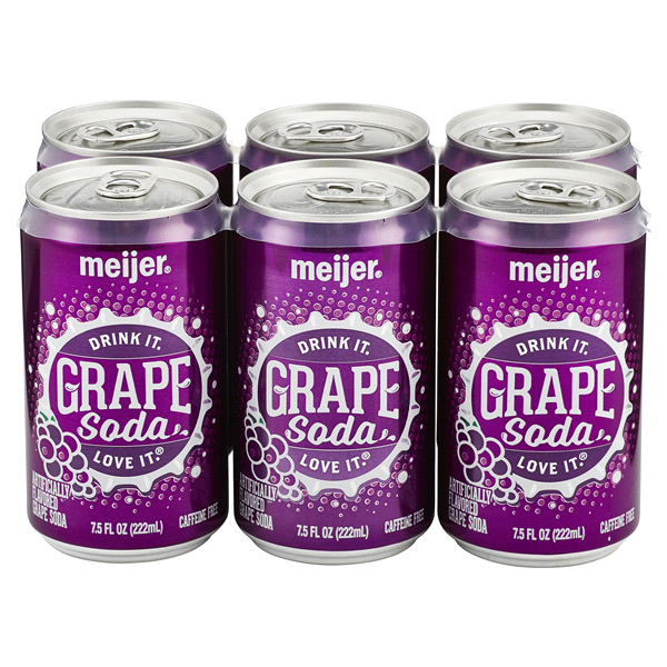 slide 1 of 2, Meijer Grape Soda Cans, 8 oz