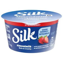 Silk Strawberry Dairy Free, Almond Milk Plant Based Yogurt Alternative, 5.3 OZ Cup