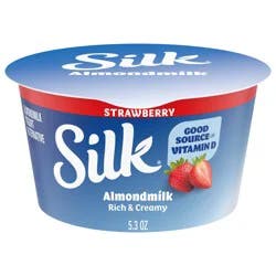 Silk Strawberry Dairy Free, Almond Milk Yogurt Alternative, Rich and Creamy Plant Based Yogurt with 5 Grams of Protein, 5.3 OZ Container