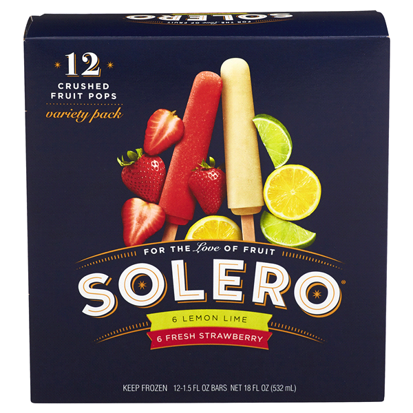 slide 1 of 1, Solero Frozen Crushed Fruit Pops, 12 ct; 1.5 fl oz