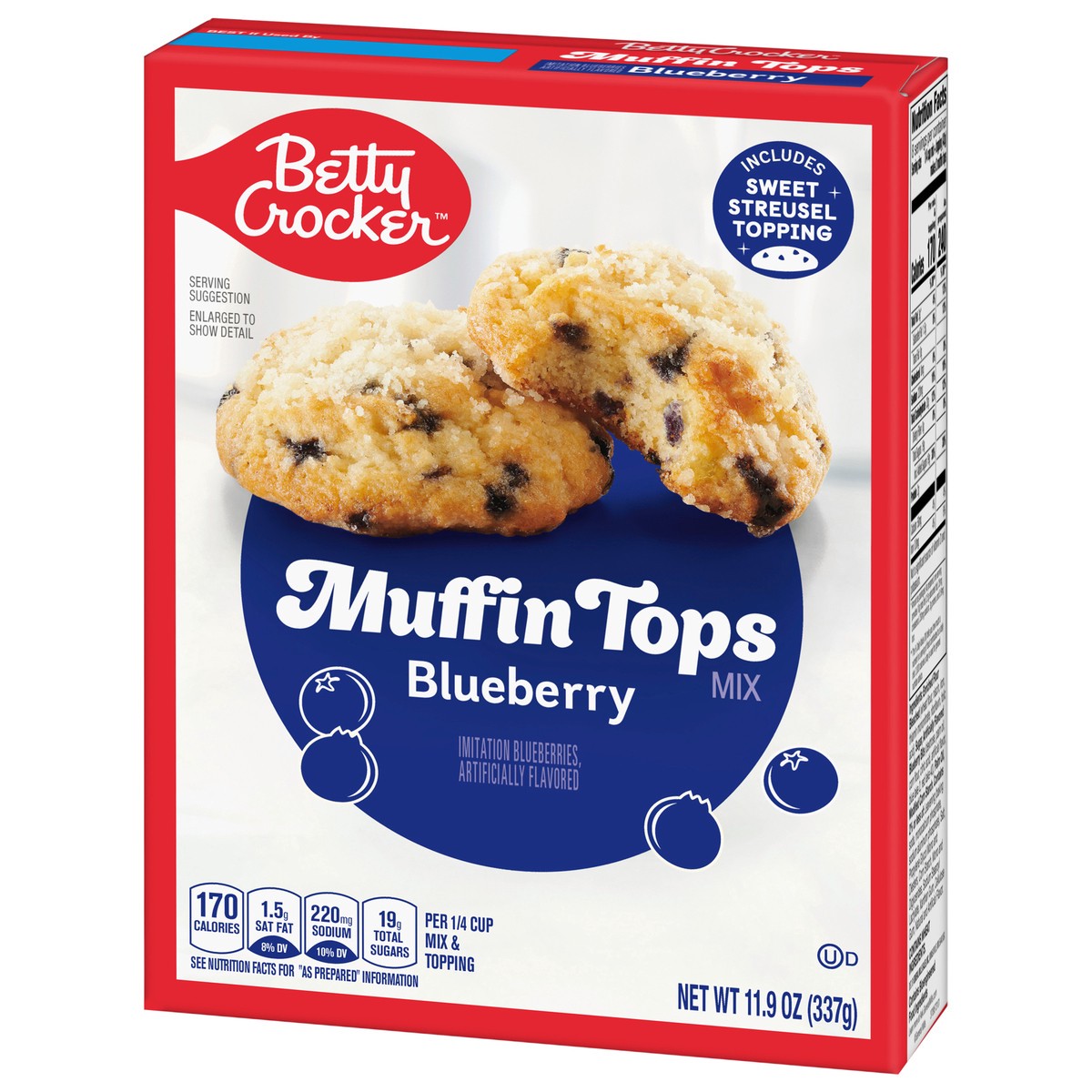 slide 9 of 11, Betty Crocker Muffin Tops Mix, Blueberry, With Topping, 11.9 oz
