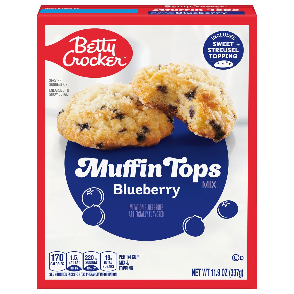 slide 10 of 11, Betty Crocker Muffin Tops Mix, Blueberry, With Topping, 11.9 oz