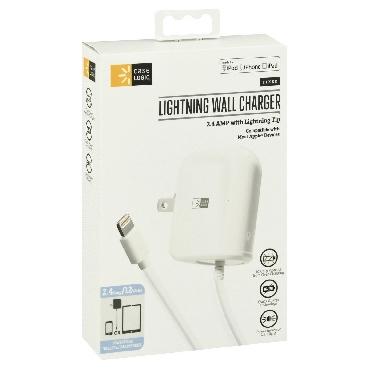 slide 2 of 9, Case Logic Fixed Lightning Wall Charger 1 ea, 1 ct