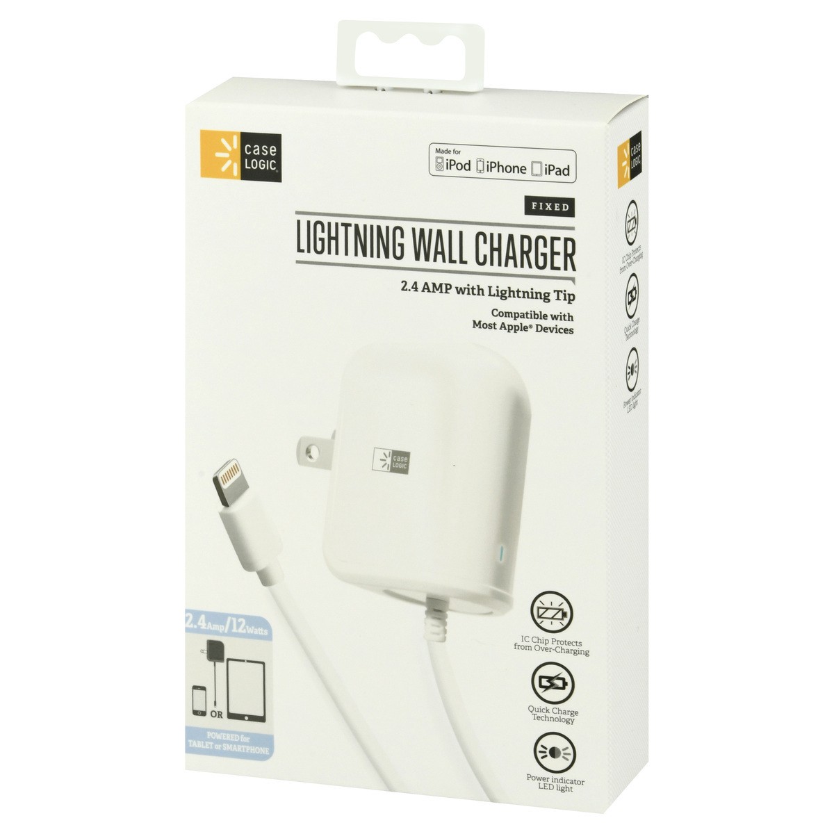 slide 3 of 9, Case Logic Fixed Lightning Wall Charger 1 ea, 1 ct