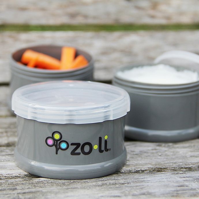 slide 2 of 2, ZoLi PODS Stacking Snack Container - Grey, 1 ct