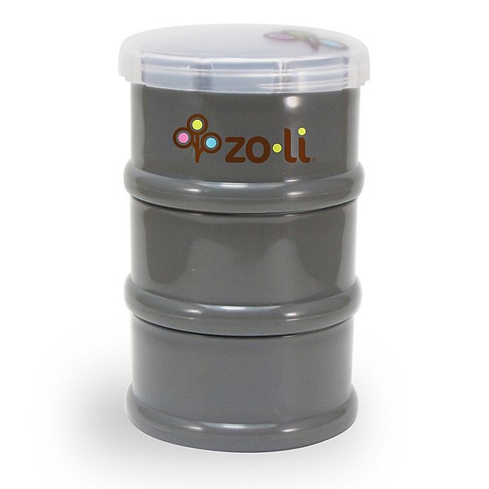 slide 1 of 2, ZoLi PODS Stacking Snack Container - Grey, 1 ct