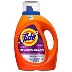 Tide Ultra Hygienic Clean Liquid Laundry Detergent, Spring Meadow Scent, 84 fl oz, 59 Loads, Removes visible and invisible dirt, Laundry Detergent Liquid
