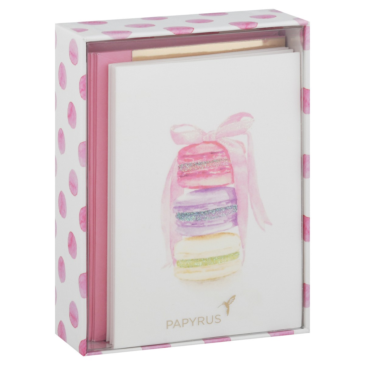 slide 2 of 9, Papyrus Blank Cards with Envelopes, Stack of Macarons (14-Count), 1 ct