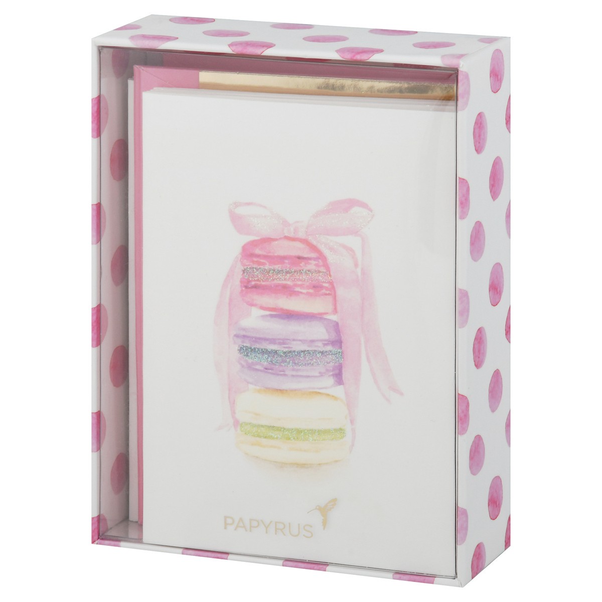 slide 3 of 9, Papyrus Blank Cards with Envelopes, Stack of Macarons (14-Count), 1 ct