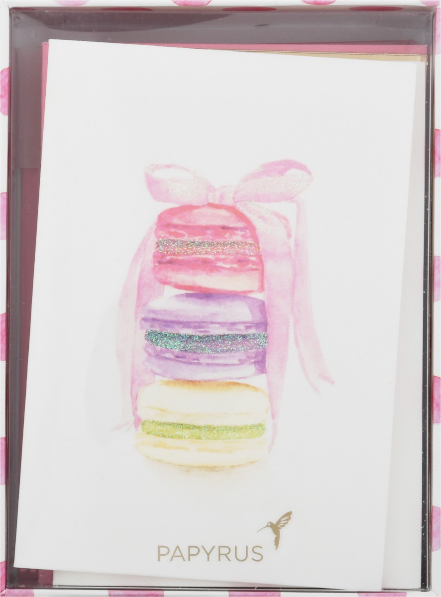 slide 6 of 9, Papyrus Blank Cards with Envelopes, Stack of Macarons (14-Count), 1 ct