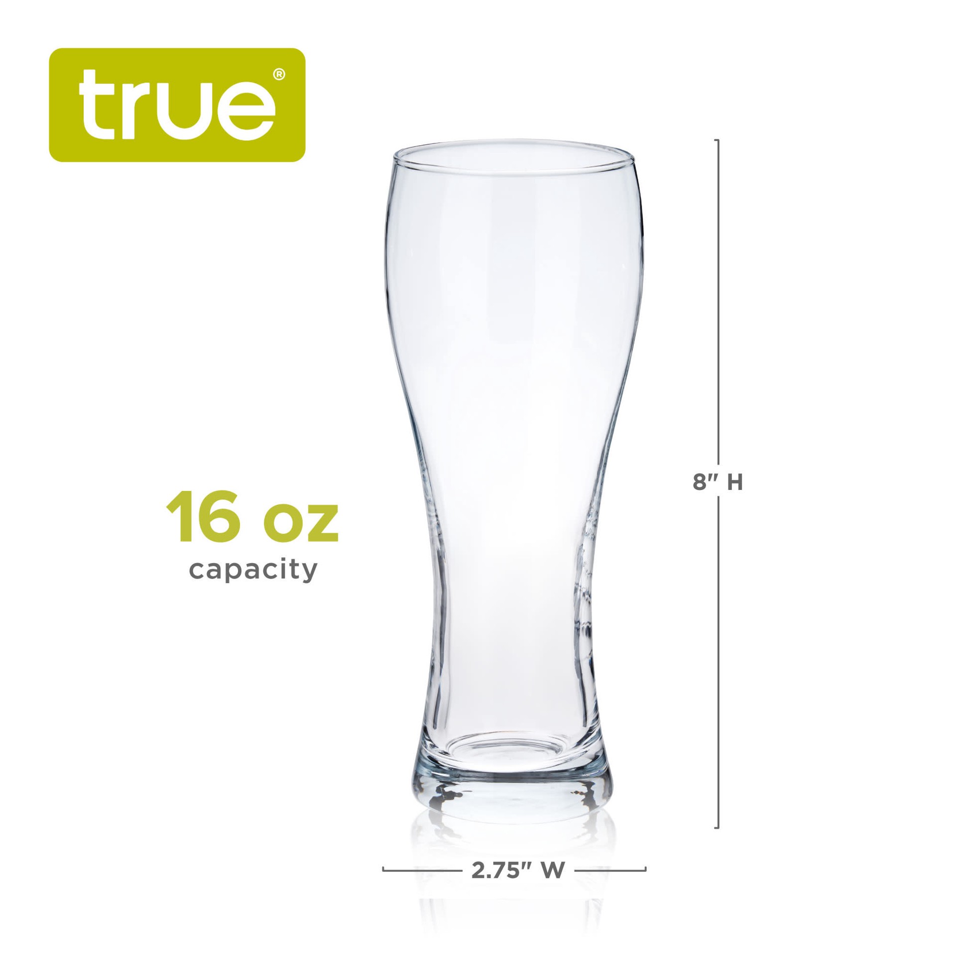 slide 4 of 5, TRUE 23 Ounce Wheat Beer Glasses 4 ea, 1 ct