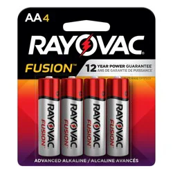 Rayovac Fusion Advanced Alkaline AA Batteries 4 ea