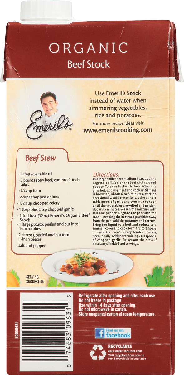 slide 5 of 9, Emeril's Organic Beef Stock 32 oz. Aseptic Carton, 32 oz