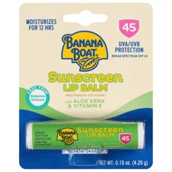 Banana Boat Broad Spectrum SPF 45 Sunscreen Lip Balm with Aloe Vera & Vitamin E 0.15 oz