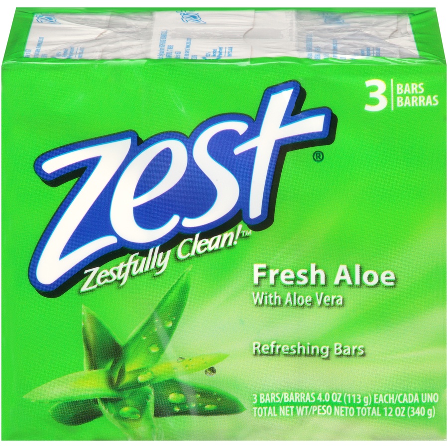 slide 1 of 7, Zest Fresh Aloe Refreshing Soap, 3 ct; 4 oz