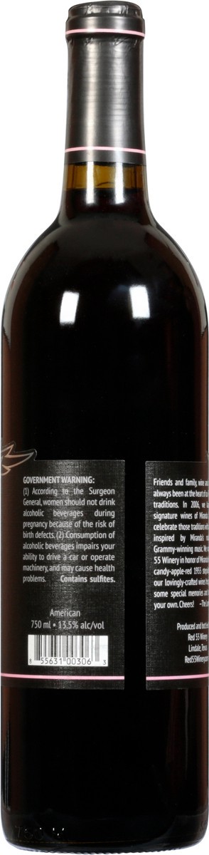slide 9 of 11, Red 55 Winery Belle American Sweet Red Wine 750 ml, 750 ml