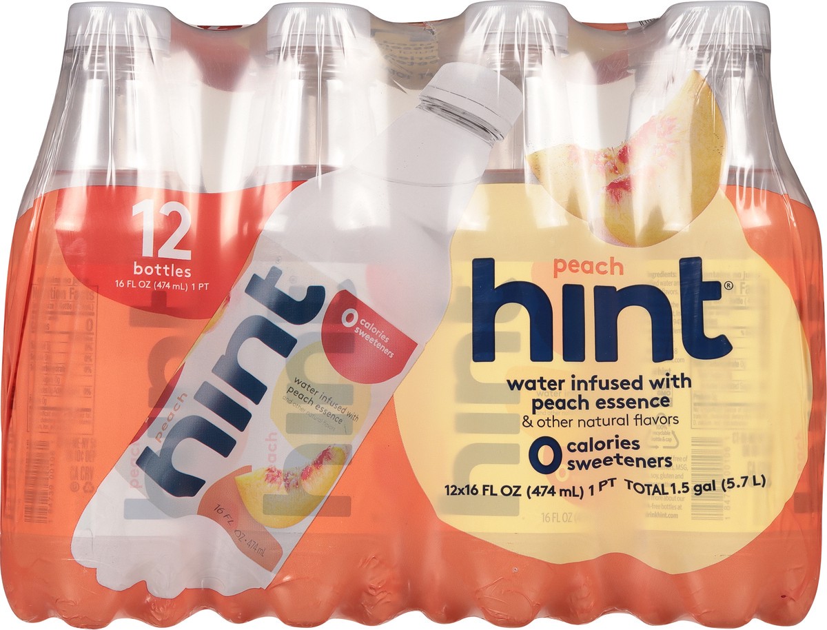 slide 7 of 14, Hint Peach Water 12 - 16 fl oz Bottles, 12 ct