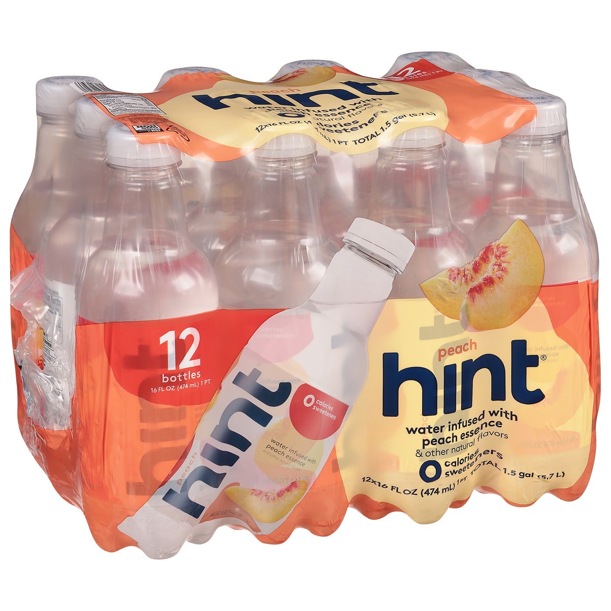 slide 13 of 14, Hint Peach Water 12 - 16 fl oz Bottles, 12 ct