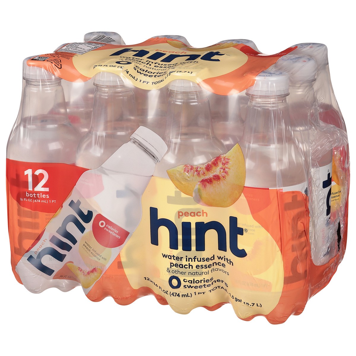 slide 3 of 14, Hint Peach Water 12 - 16 fl oz Bottles, 12 ct