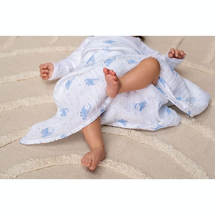 slide 6 of 7, aden + anais essentials Time To DreamSwaddle Blankets - Blue, 4 ct