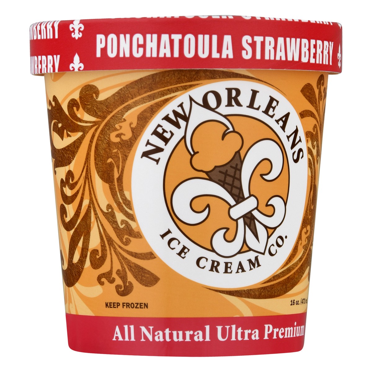 slide 9 of 9, New Orleans Ice Cream Co. Ultra Premium All Natural Ponchatoula Strawberry Ice Cream 16.0 oz, 16 oz