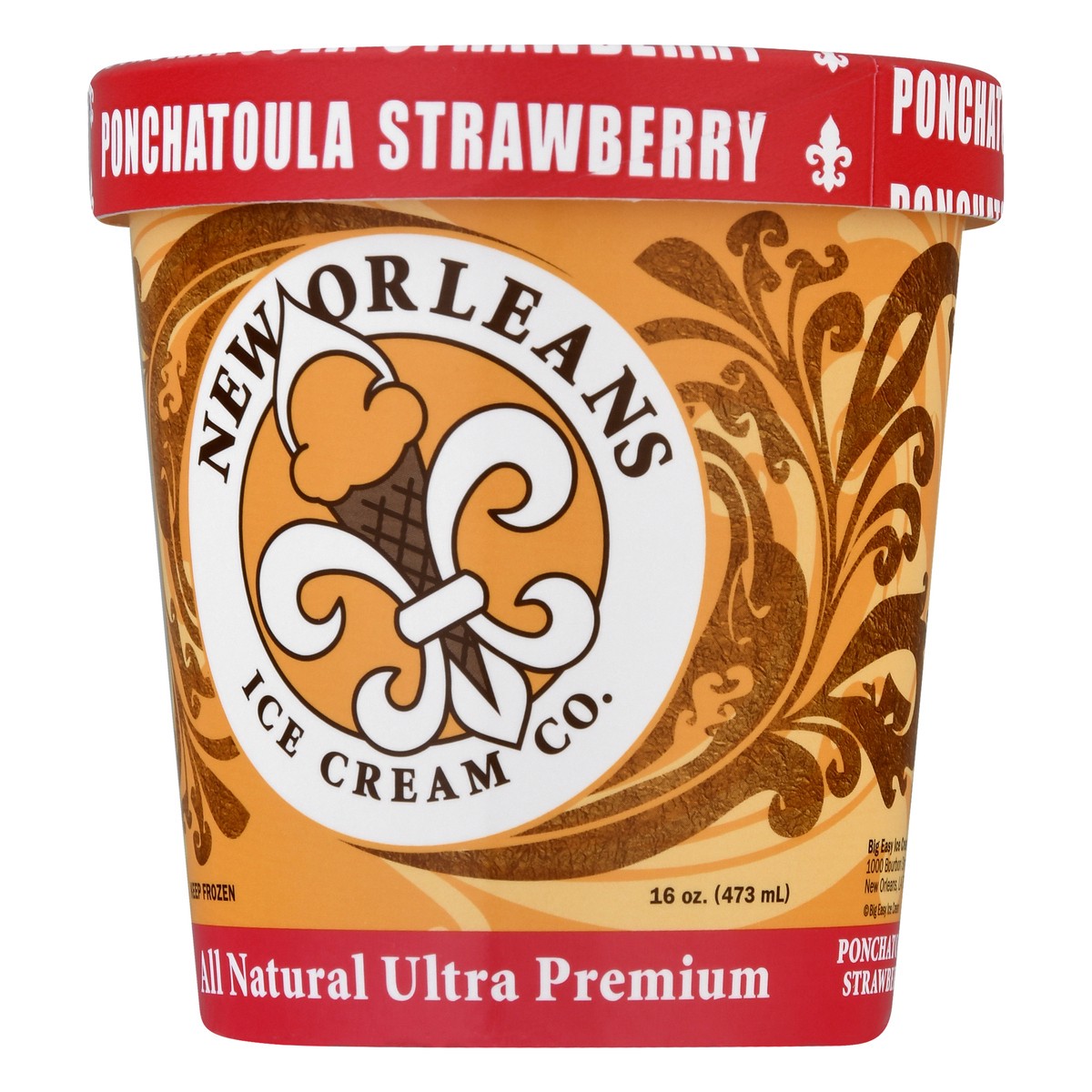 slide 7 of 9, New Orleans Ice Cream Co. Ultra Premium All Natural Ponchatoula Strawberry Ice Cream 16.0 oz, 16 oz