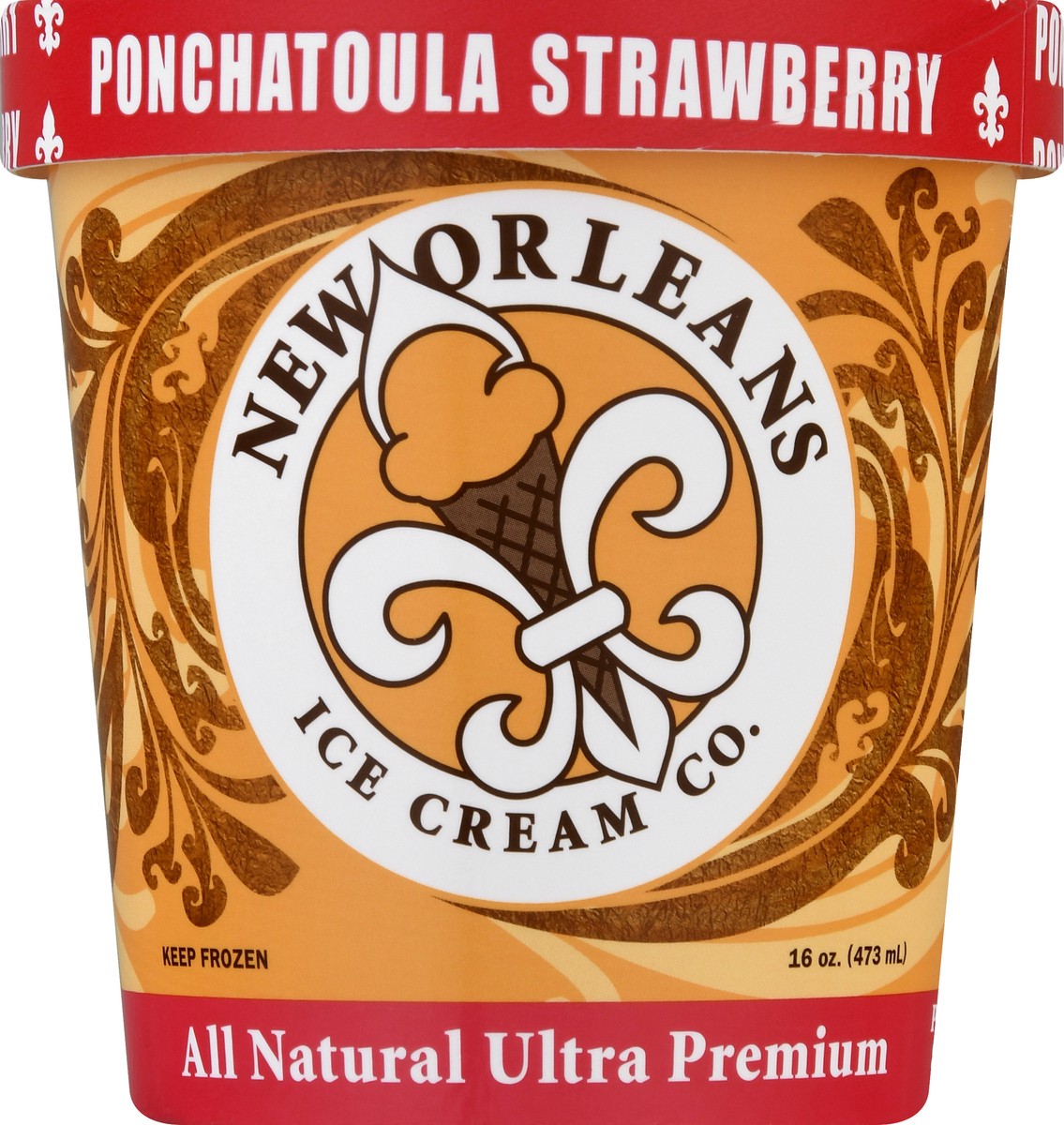 slide 6 of 9, New Orleans Ice Cream Co. Ultra Premium All Natural Ponchatoula Strawberry Ice Cream 16.0 oz, 16 oz