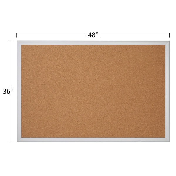 slide 3 of 4, Office Depot® Brand Cork Bulletin Board, 36"" x 48"", Aluminum Frame With Silver Finish, 1 ct