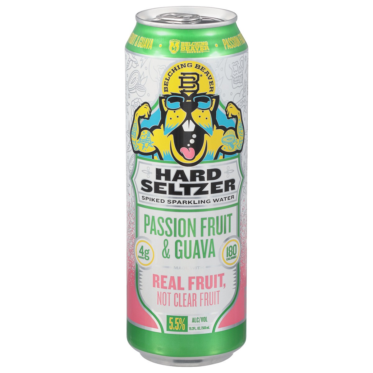 slide 1 of 9, Belching Beaver Brewery Spiked Passion Fruit & Guava Hard Seltzer 19.2 fl oz, 19.2 fl oz