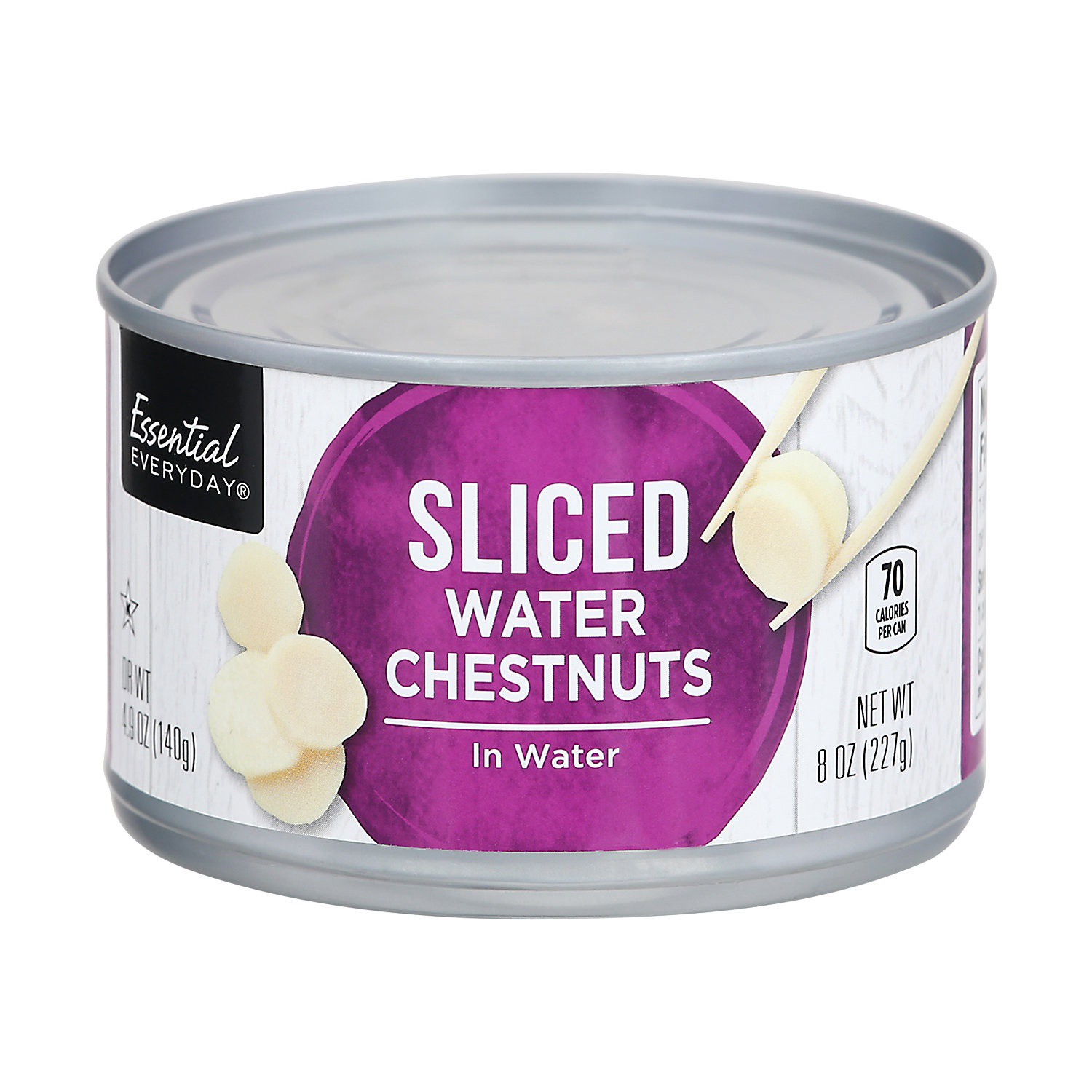 slide 1 of 1, Essential Everyday Sliced Water Chestnuts, 8 oz