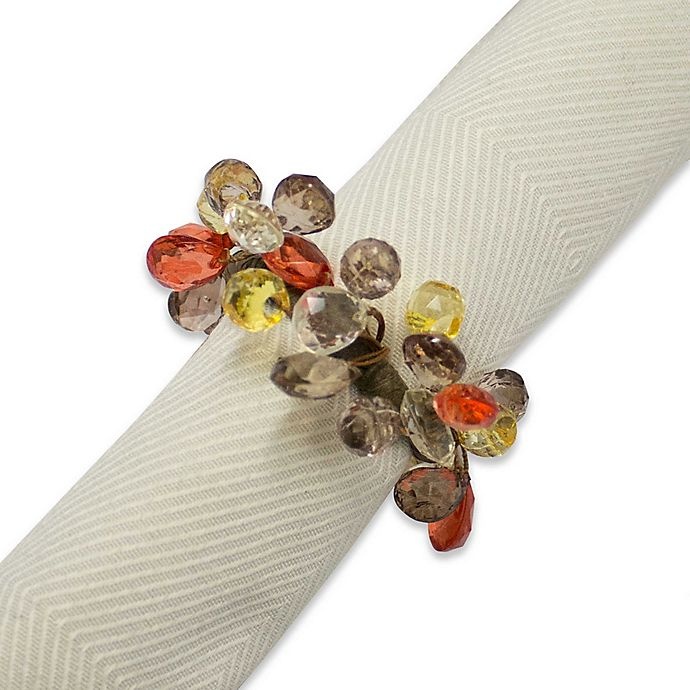 slide 1 of 1, Simple Amber Sparkle Napkin Rings, 4 ct