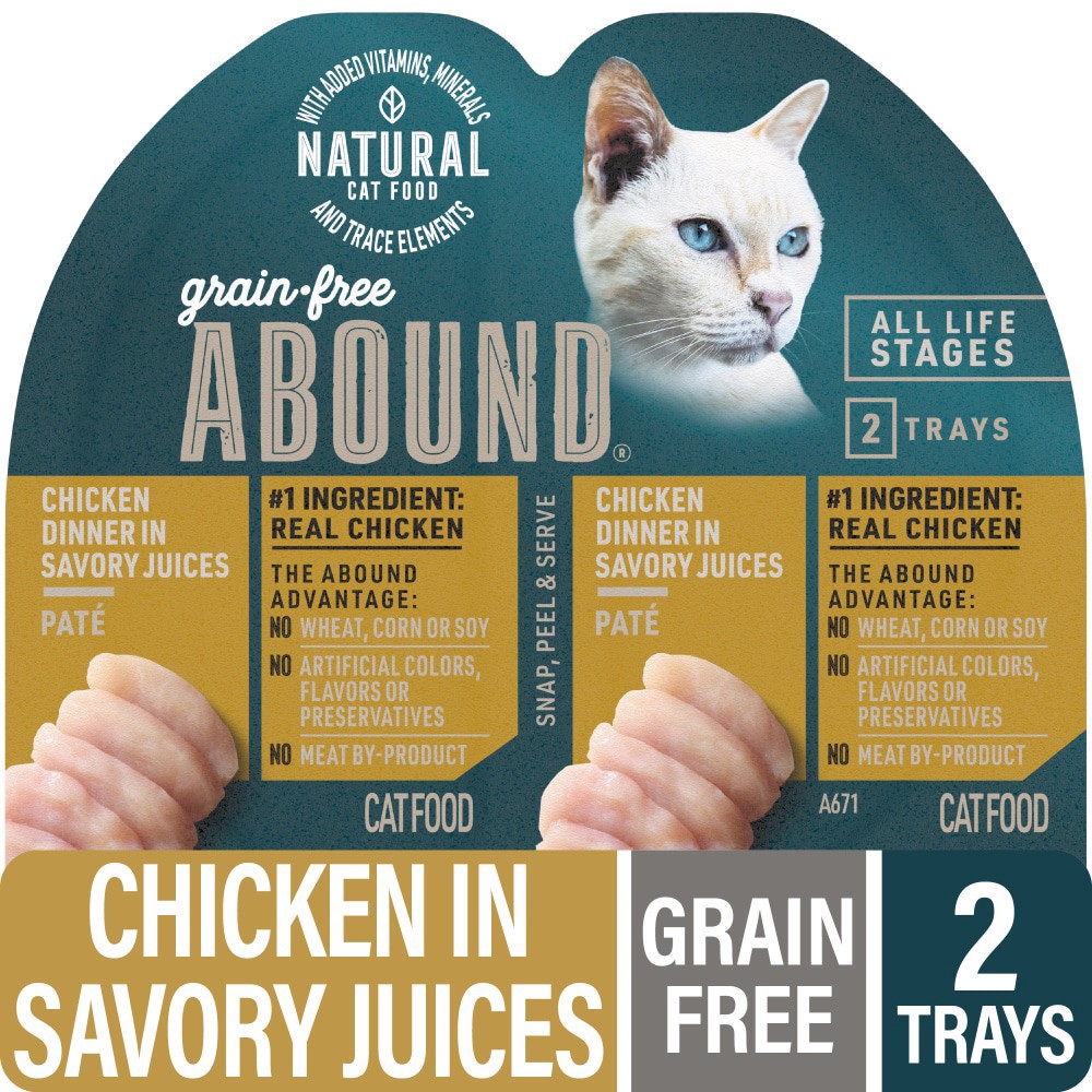slide 4 of 5, Abound Grain Free Chicken Dinner Wet Cat Food, 2.6 oz