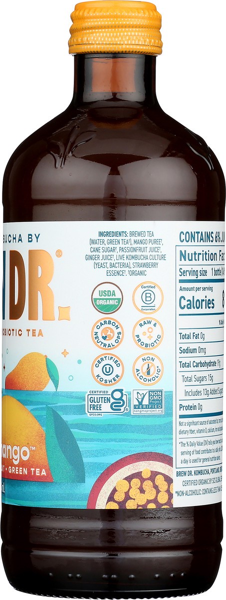 slide 8 of 9, Brew Dr. Brew Dr Kombucha Island Mango 14oz, 14 fl oz