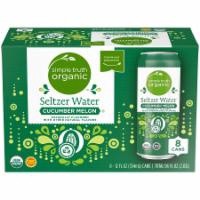 slide 1 of 1, Simple Truth Organic Cucumber Melon Seltzer Water, 8 ct; 12 oz