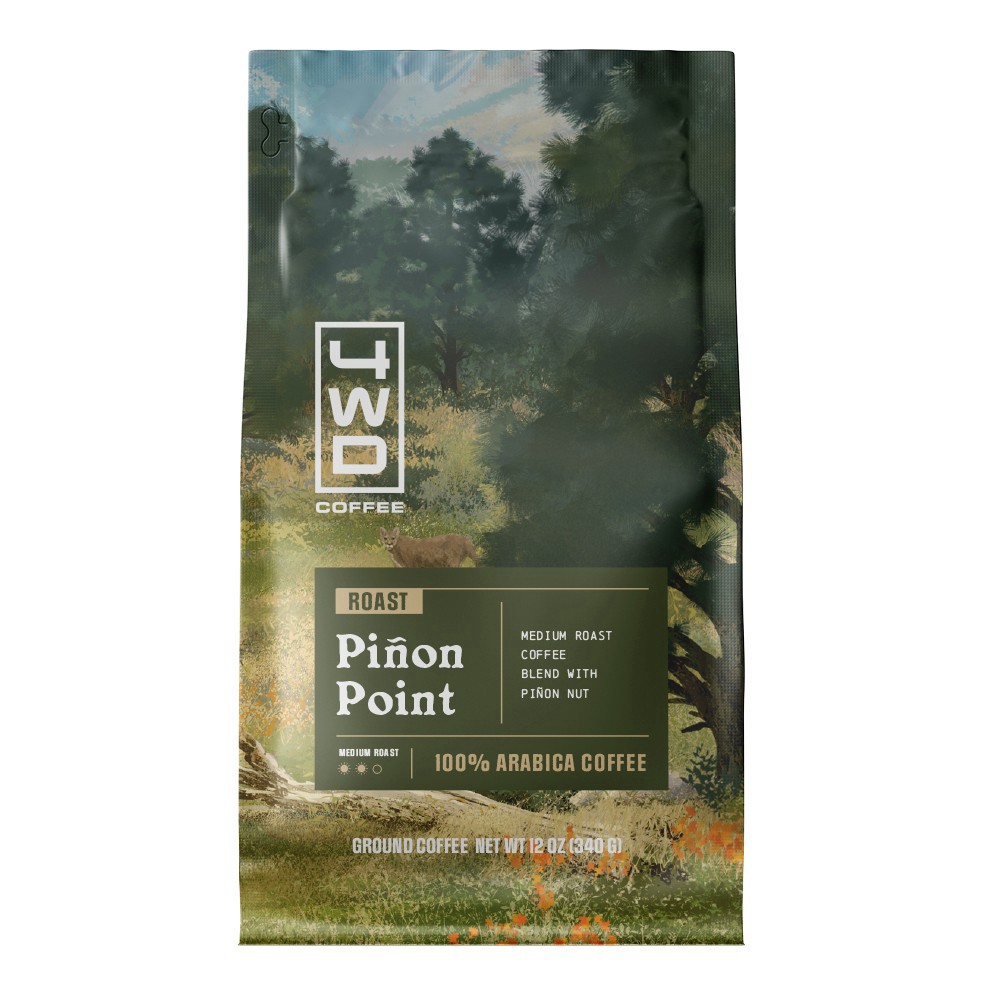 slide 1 of 1, 4Wd Coffee - Pinon Point Ground Pinon Nut Flavored - 12 oz, 12 oz