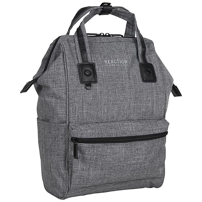 slide 2 of 7, Kenneth Cole Reaction Wide-Mouth Laptop Backpack - Grey, 1 ct