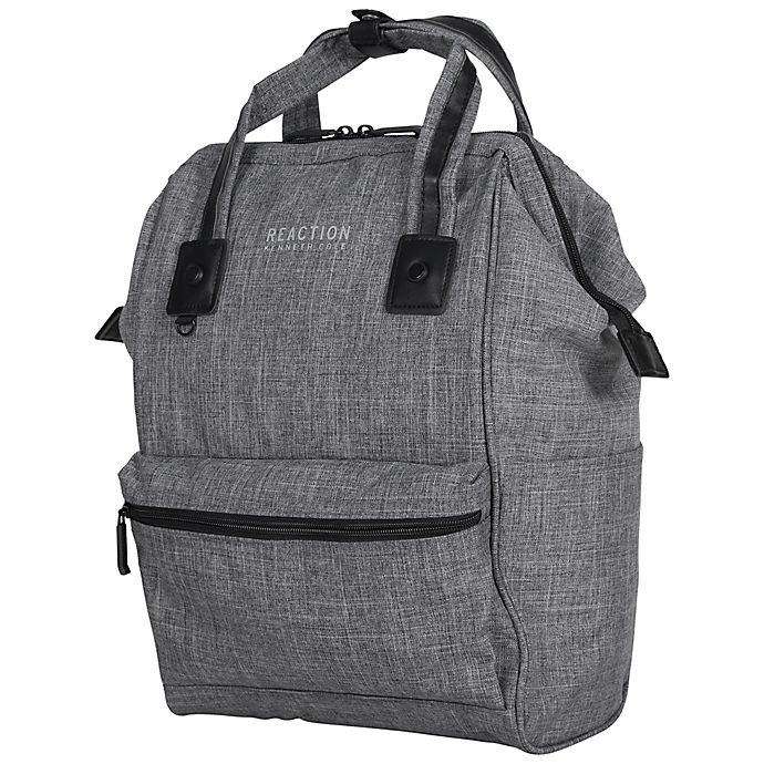 slide 3 of 7, Kenneth Cole Reaction Wide-Mouth Laptop Backpack - Grey, 1 ct