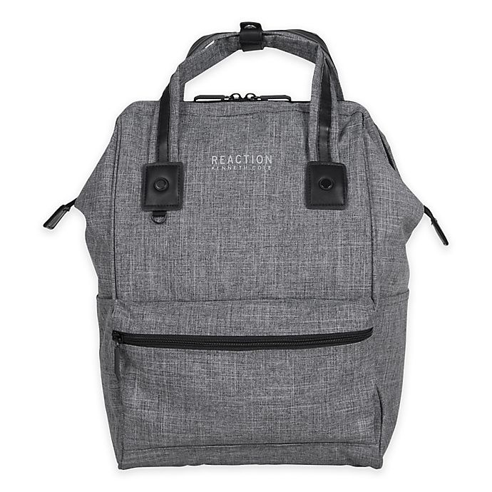 slide 1 of 7, Kenneth Cole Reaction Wide-Mouth Laptop Backpack - Grey, 1 ct