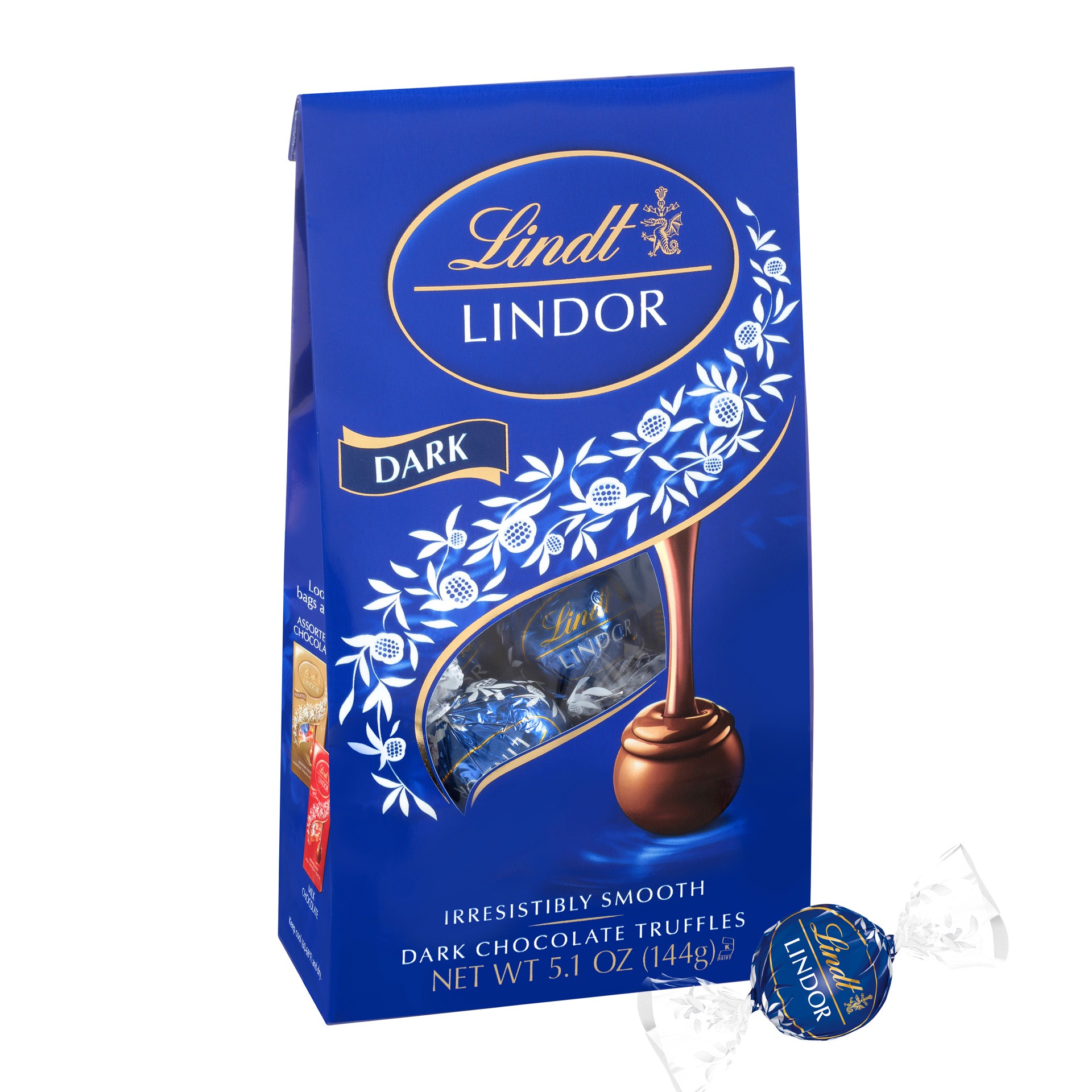 slide 1 of 5, Lindt LINDOR Dark Chocolate Candy Truffles, Chocolates with Smooth, Melting Truffle Center, 5.1 oz. Bag, 5.1 oz