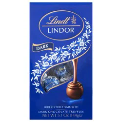 Lindt LINDOR Dark Chocolate Candy Truffles, Chocolates with Smooth, Melting Truffle Center, 5.1 oz. Bag